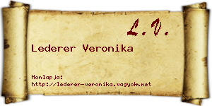 Lederer Veronika névjegykártya